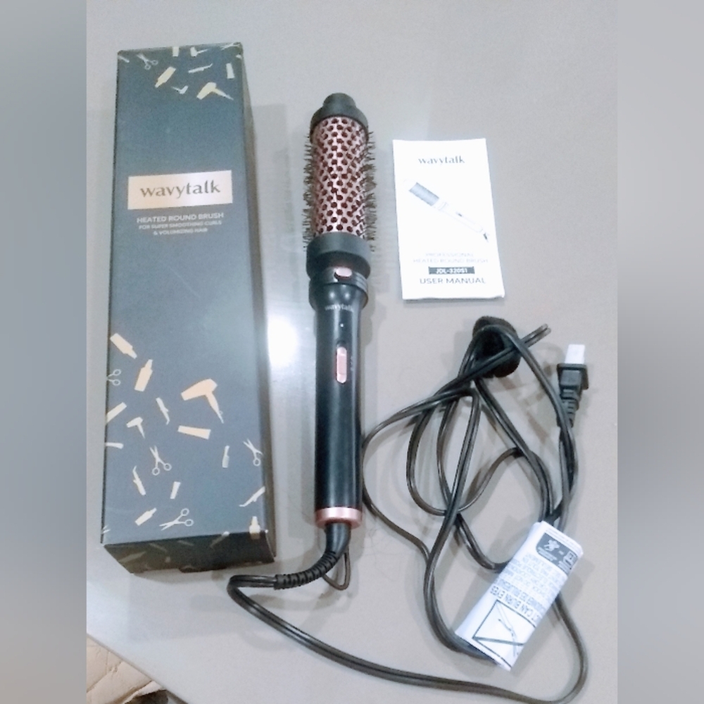 Wavytalk Thermal Heated Round Hair Brush for Smoothing Curls & Blowout Look